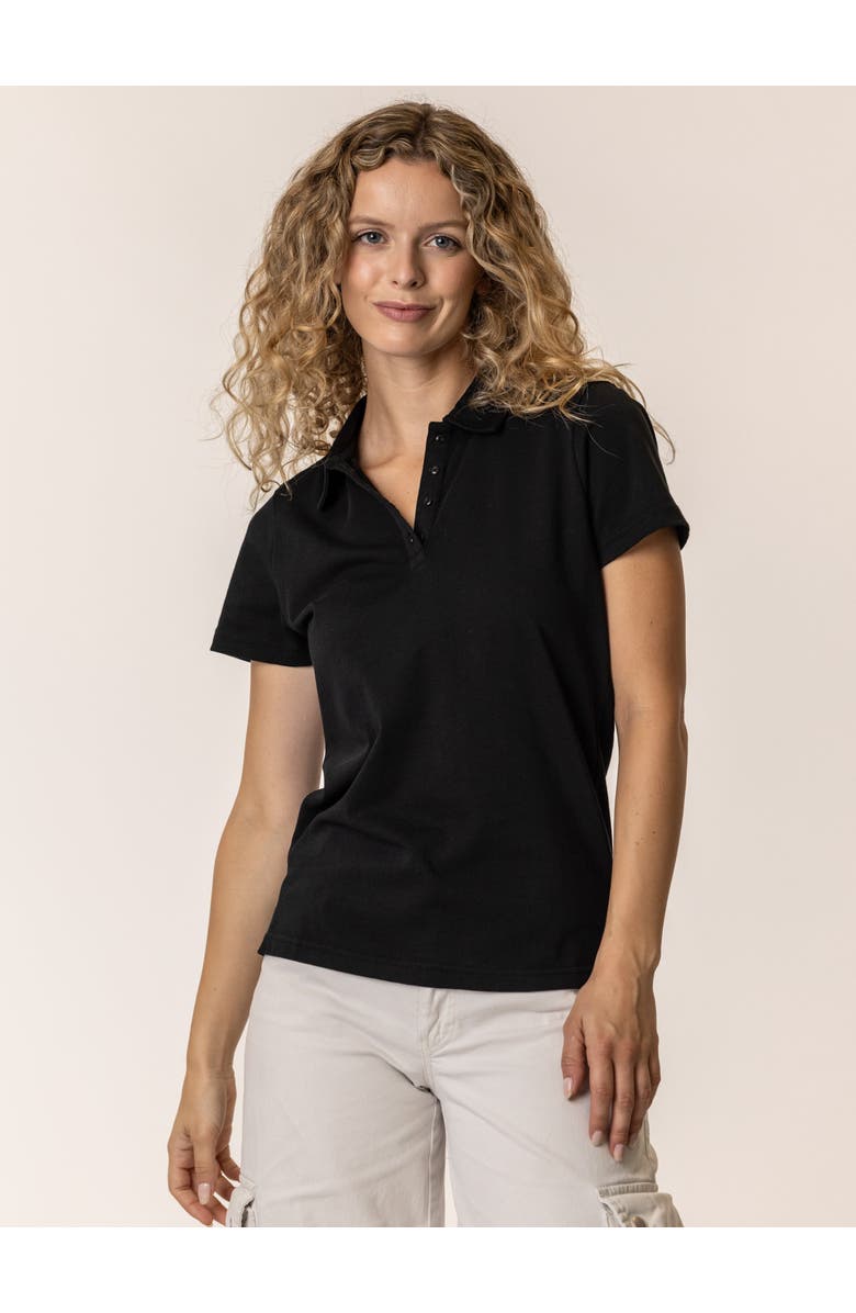Vottera Women's Organic Cotton Polo Shirts, Alternate, color, Black