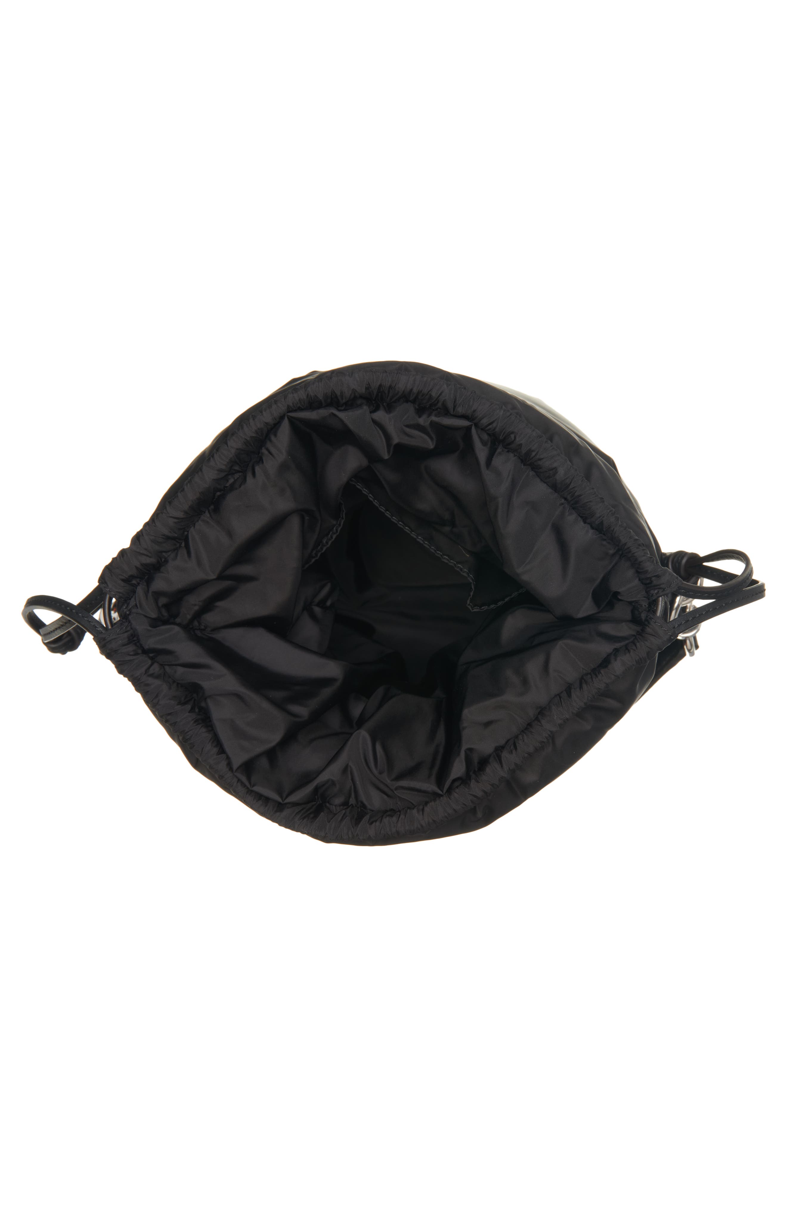 Moncler Caradoc Quilted Puffer Bucket Bag, Alternate, color, Black