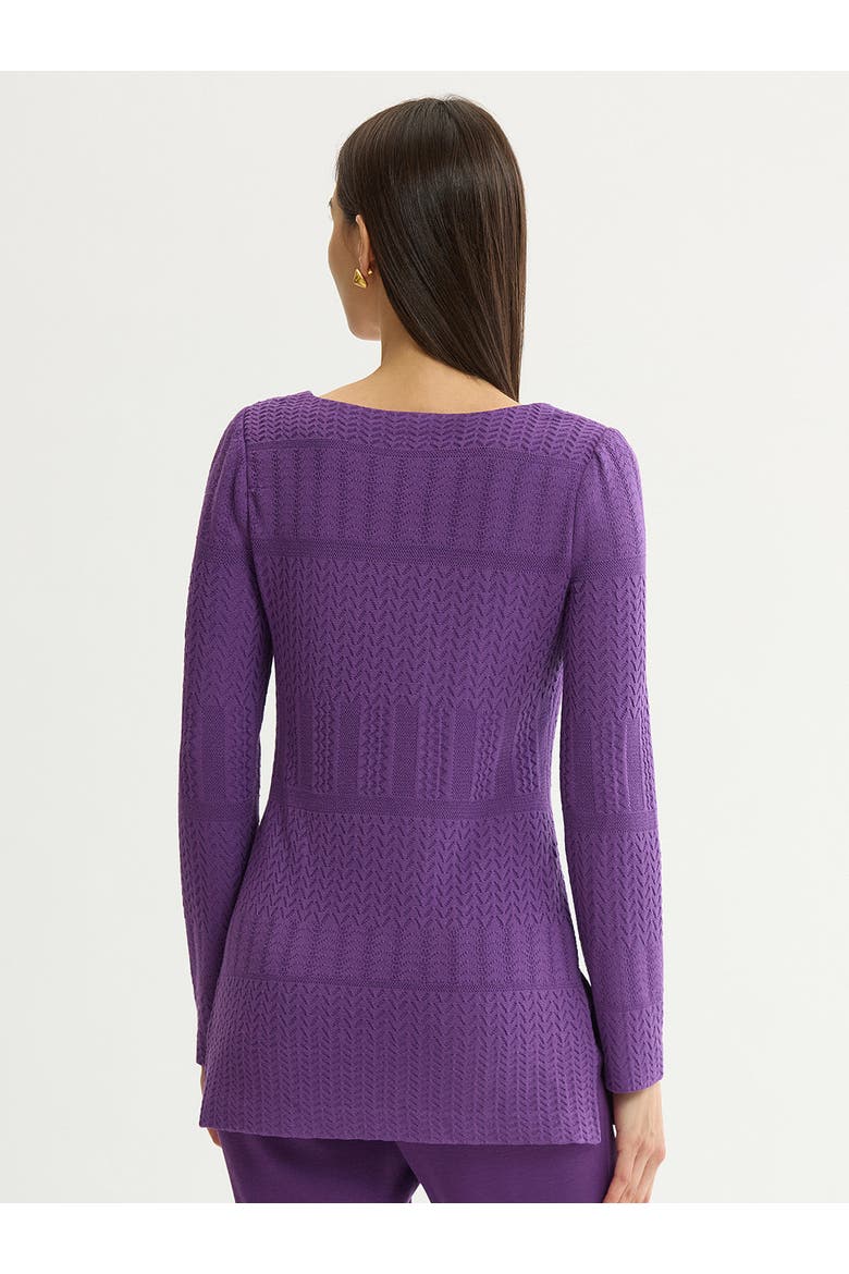 Tonal Multi Stitch Soft Knit Tunic, Alternate, color, Fresh Purple