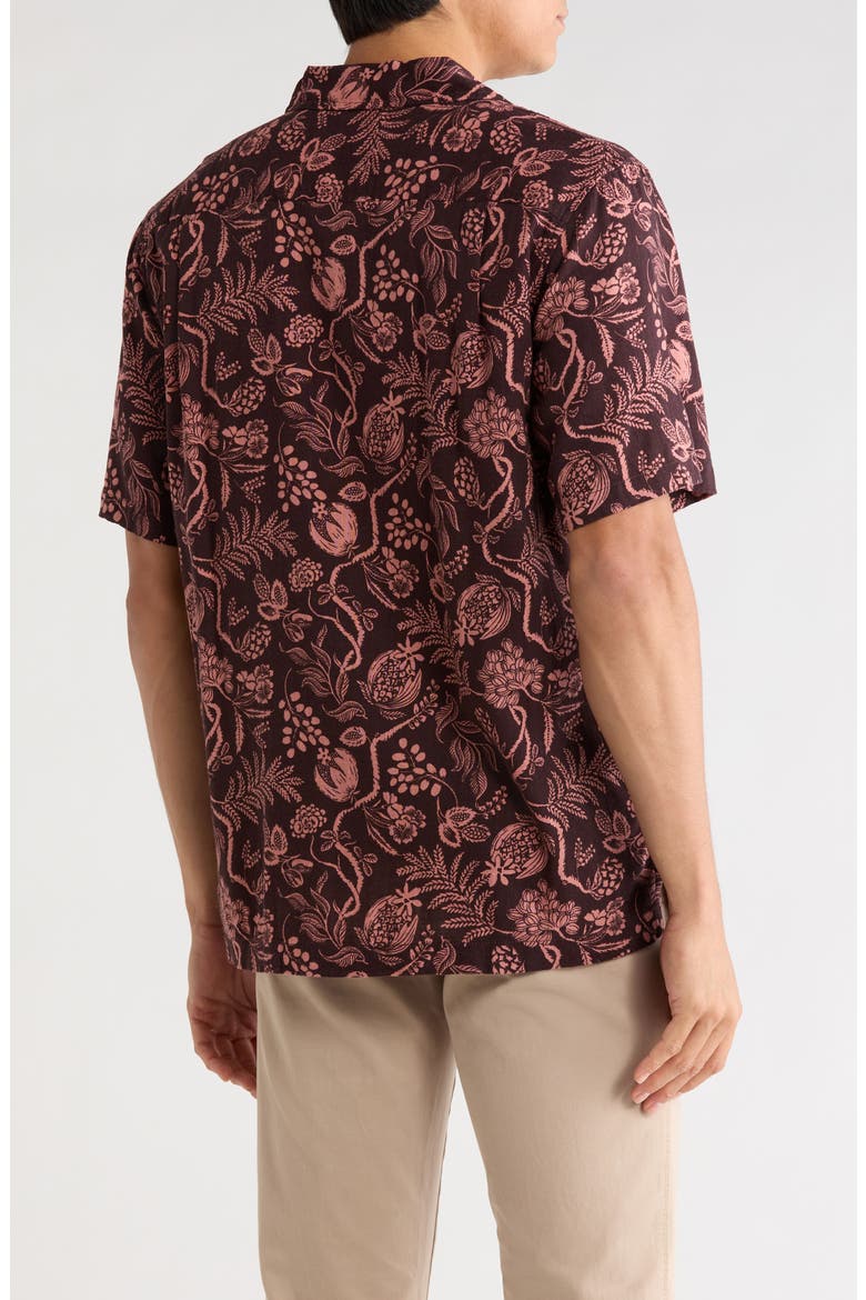 Floral Motif Camp Shirt, Alternate, color, MOLE