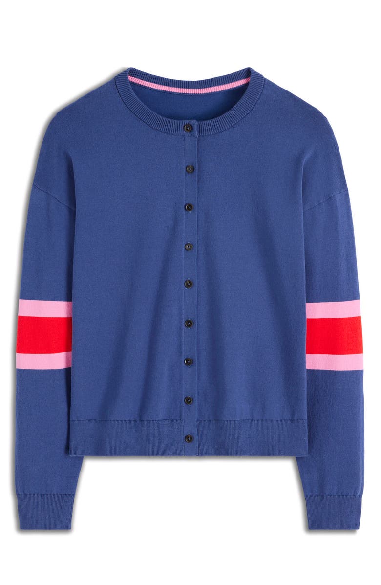 Boden Relaxed Cotton Blend Cardigan, Alternate, color, Denim Blue