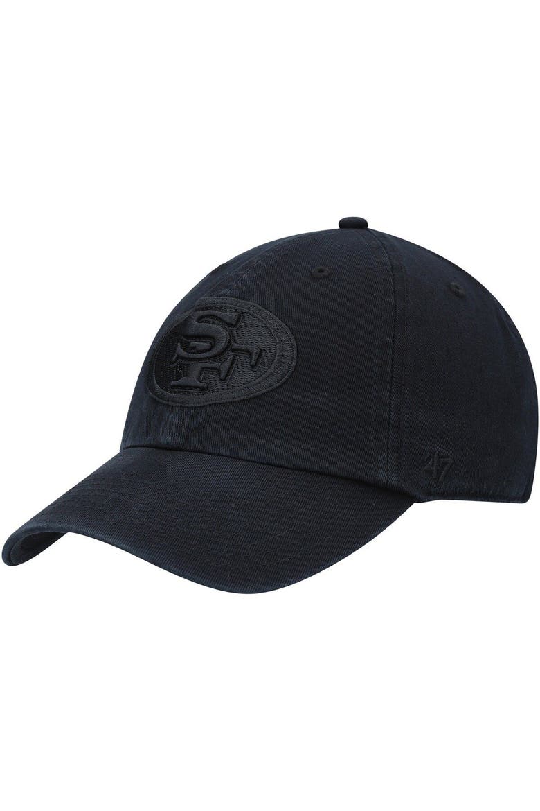Men's '47 Black San Francisco 49ers Team Tonal Clean Up Adjustable Hat, Main, color, Black