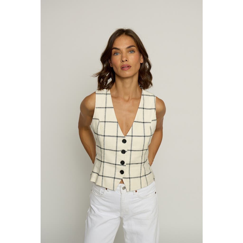 Central Park West Two-tone Linen Vest