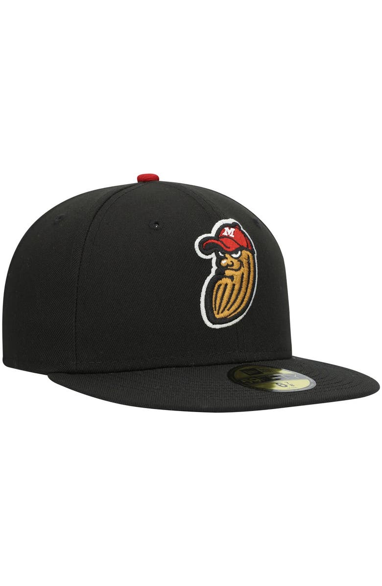 New Era Men's New Era Black Modesto Nuts Authentic Collection Team Home 59FIFTY Fitted Hat, Alternate, color, 