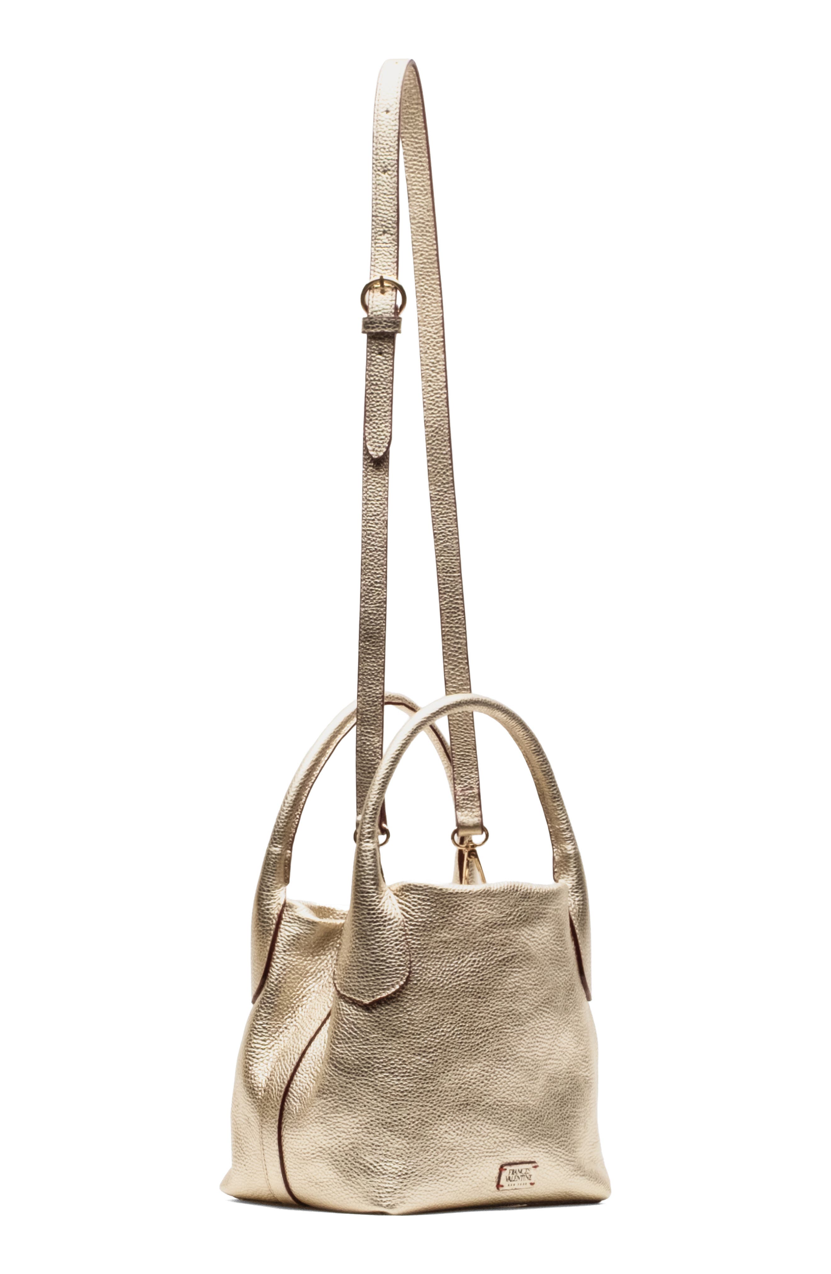 Sweet Pea Mini Metallic Leather Handbag, Alternate, color, GOLD