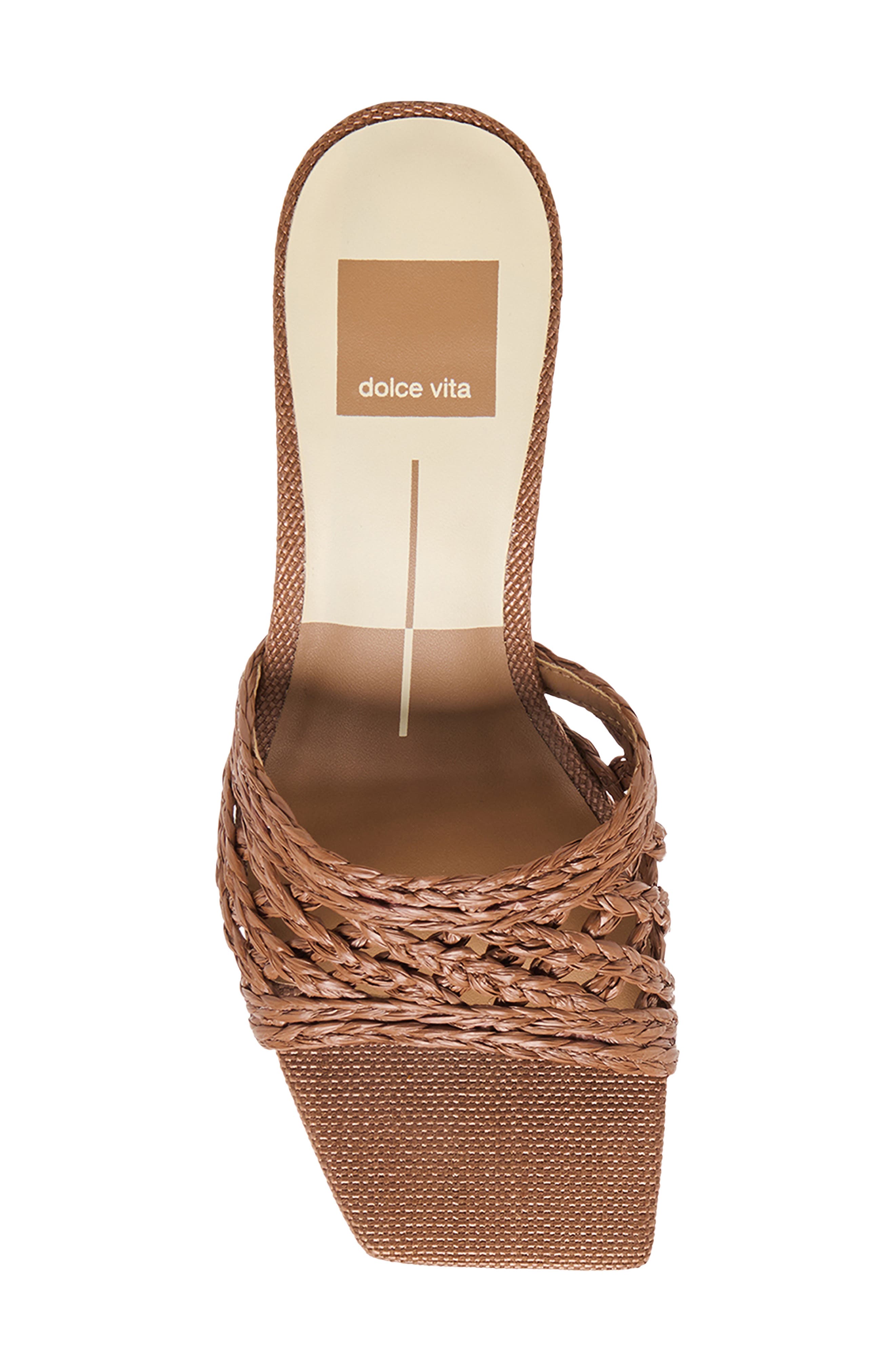 Dolce Vita Bowen Sandal, Alternate, color, Cognac Raffia