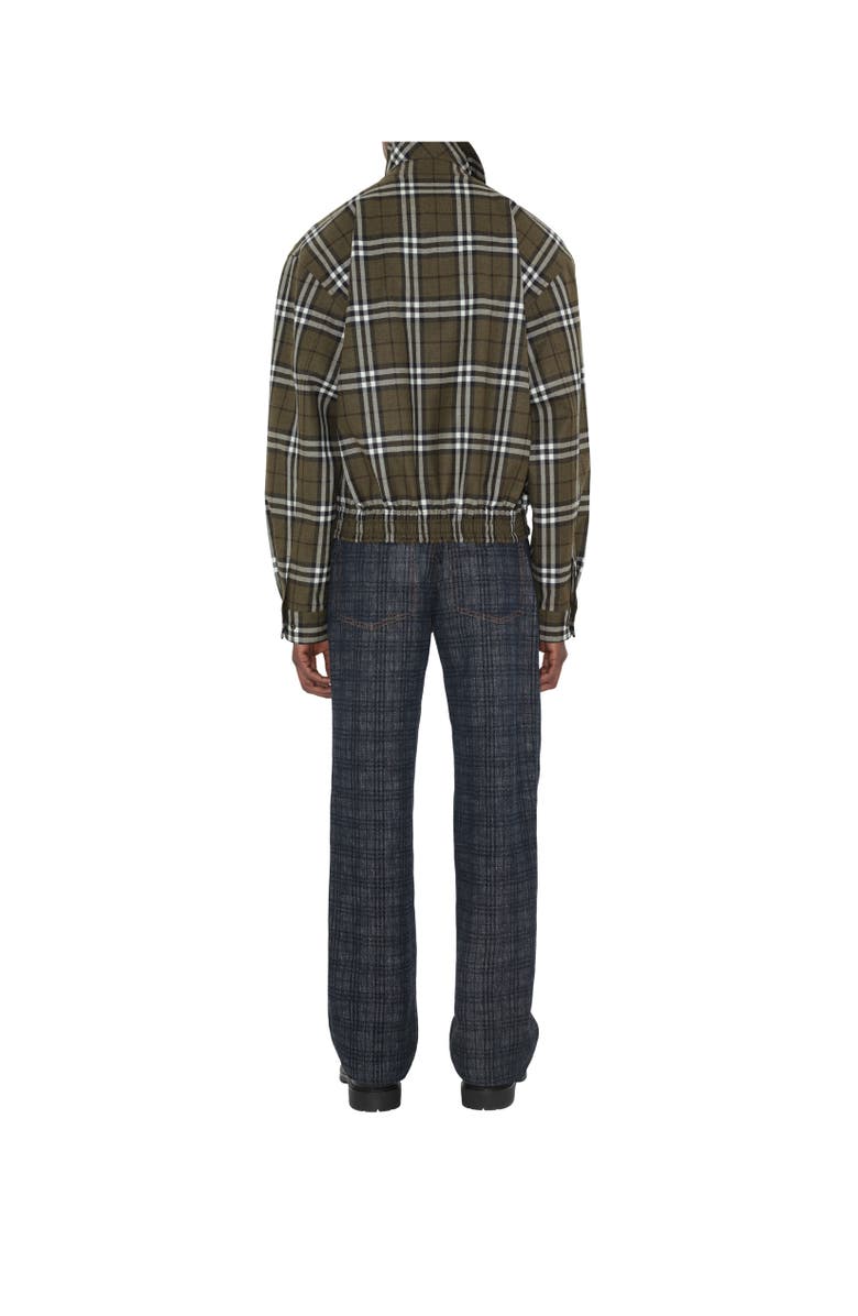 Burberry Check Bonded Wool Harrington Jacket, Alternate, color, Shrub Green/Yew Green