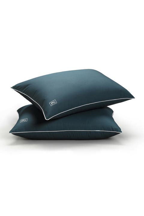 Firm Density Side/Back Sleeper, Down Alternative Pillow with MicronOne Technology, and Removable Pillow Protector, Set of 2