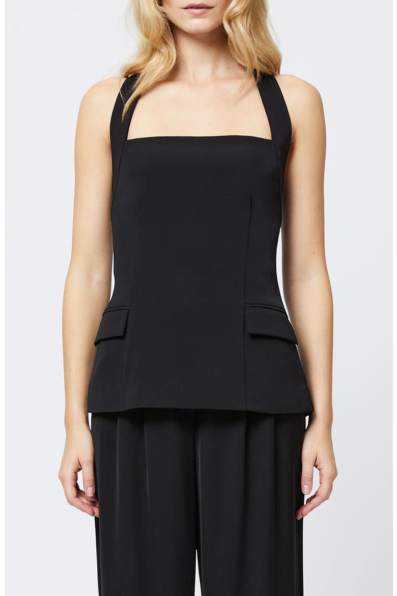 Harry Halter Neck Suiting Top, Main, color, BLACK