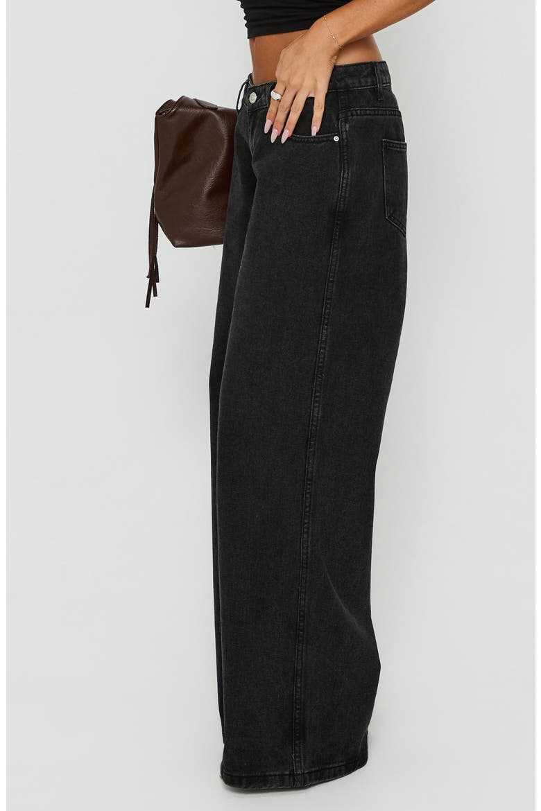 Picco Ultra Low Rise Wide Leg Jeans, Alternate, color, WASHED BLACK