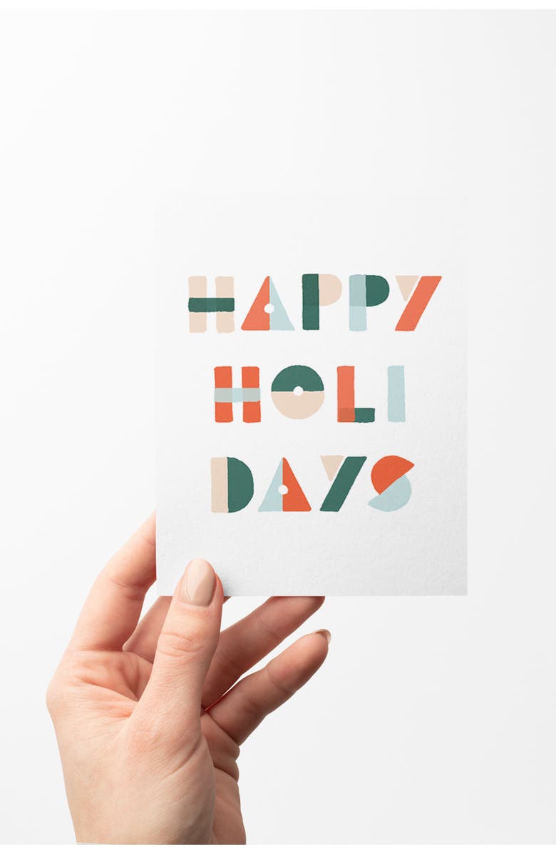 Joy Paper Co. Holiday Shapes Card Boxed Set of 8 Cards, Alternate, color, Red Envelopes