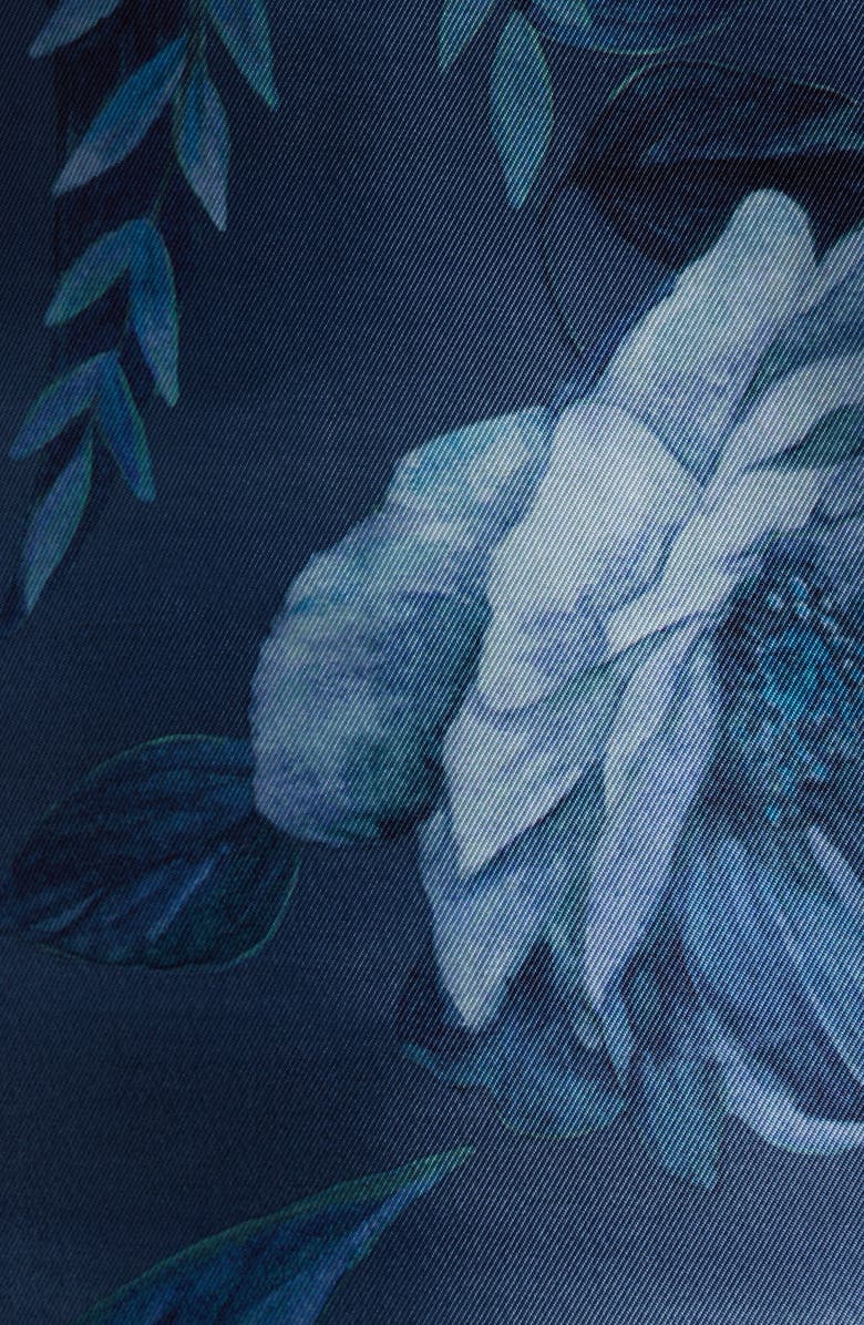 Kay Unger Rosalind Floral Evening Gown, Alternate, color, Teal Blue