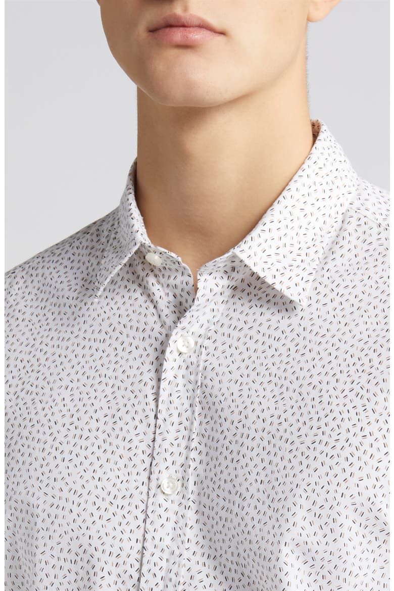 Liam Ditsy Print Button-Up Shirt, Alternate, color, OPEN WHT