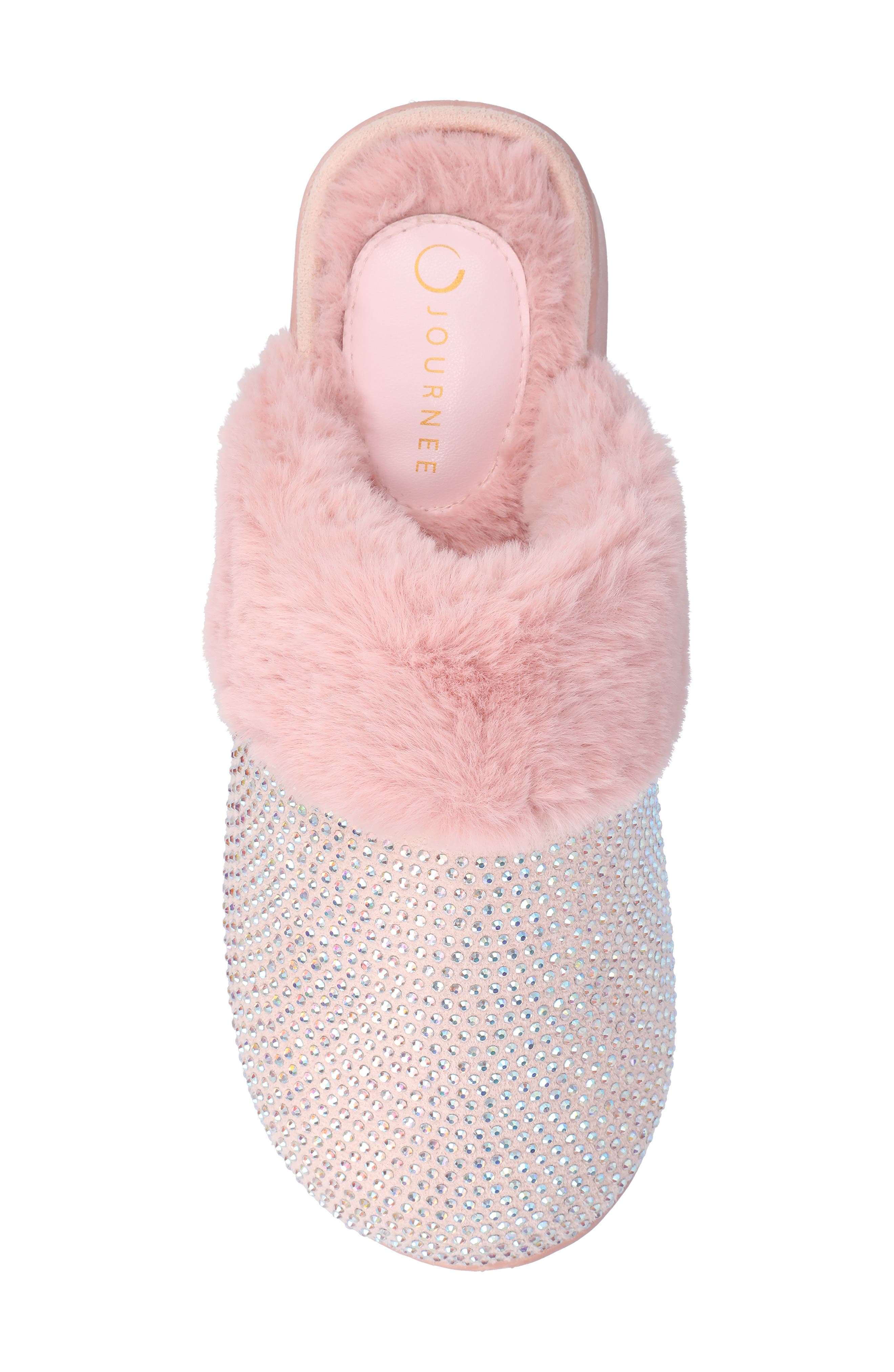 Journee Collection Ember Faux Shearling Slipper, Alternate, color, Pink
