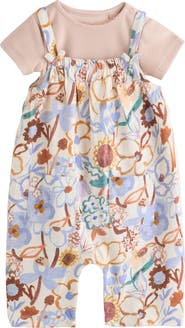 NEXT Floral Frill T-Shirt & Romper Set