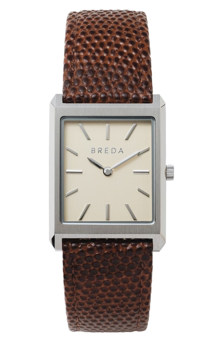 BREDA Virgil Leather Strap Watch, 26mm, Main, color, 