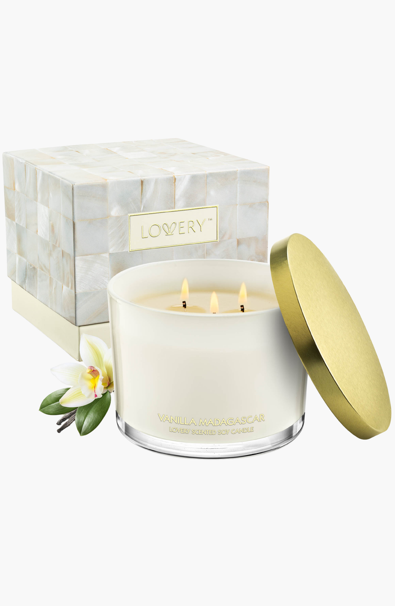 Lovery Special Edition Vanilla Madagascar Soy Candle Gift Set, Main, color,