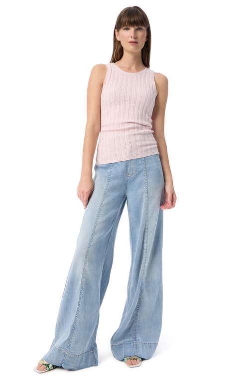 Do By Dee Ocleppo Dot Pointelle Stitch Sweater Tank In Calcite