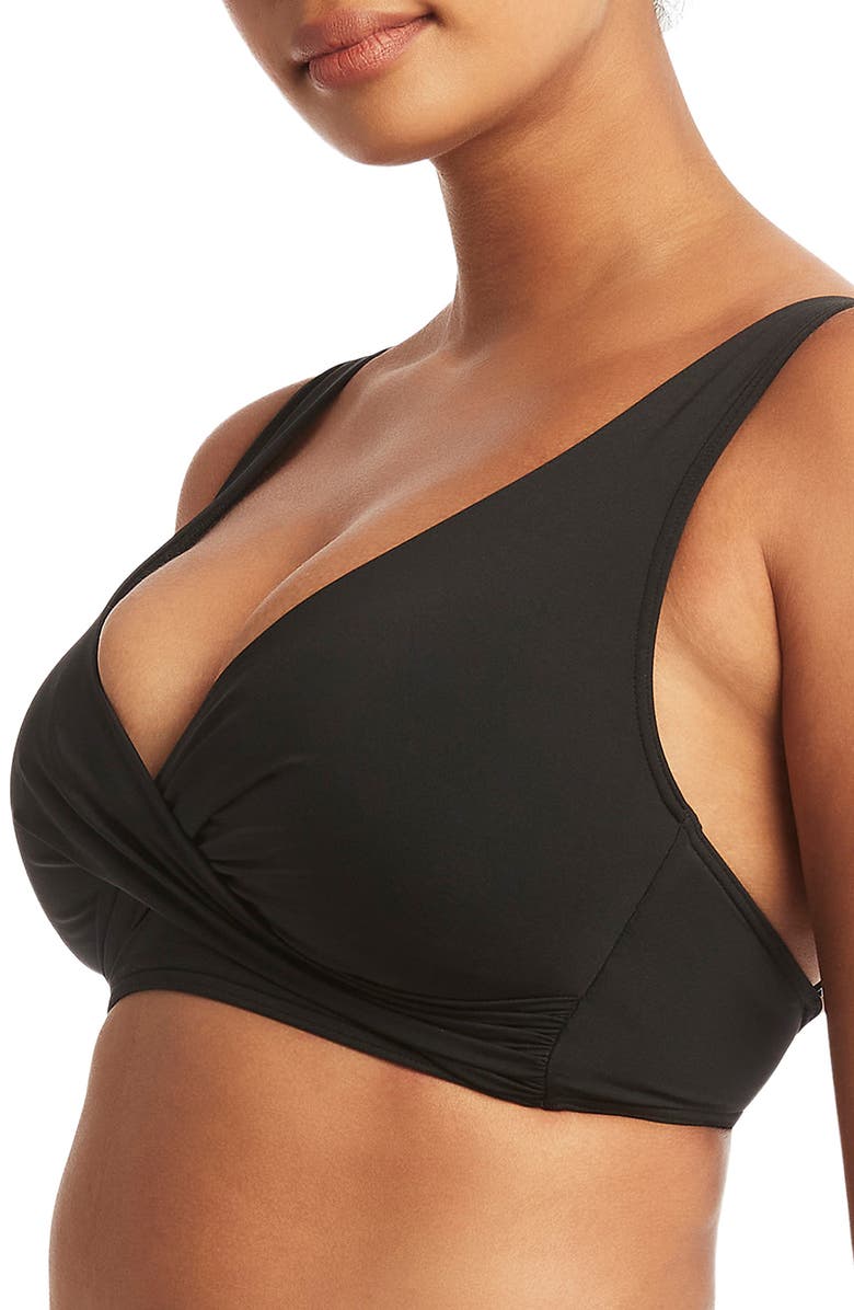 Sea Level Cross Front Multifit Bikini Top, Alternate, color, 