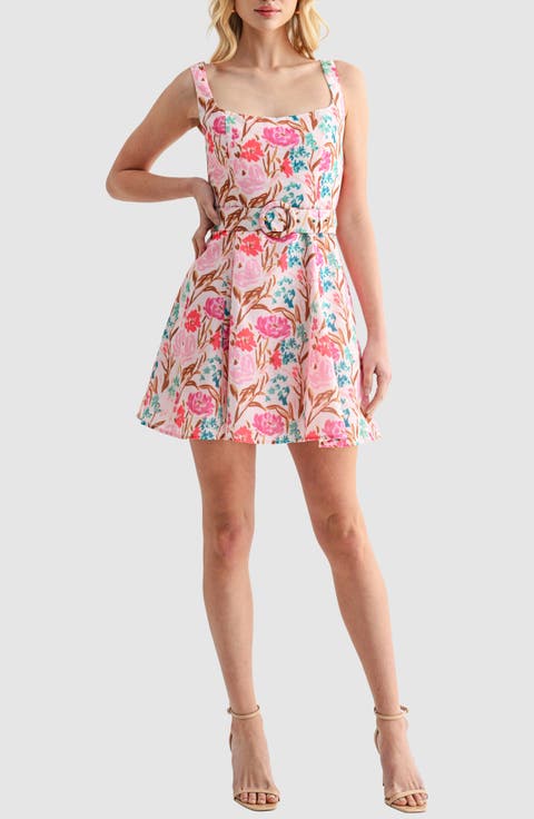 Belted Fit and Flare Dress