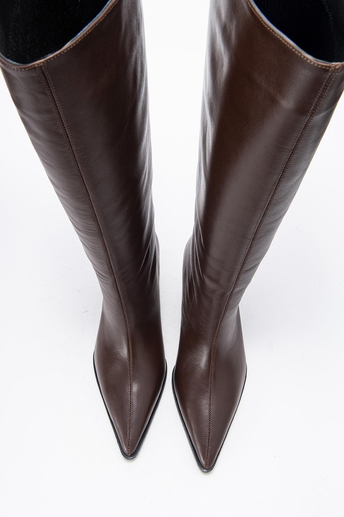 Forever & Always Shoes Siora Leather Knee High Boot, Alternate, color, Brown Leather