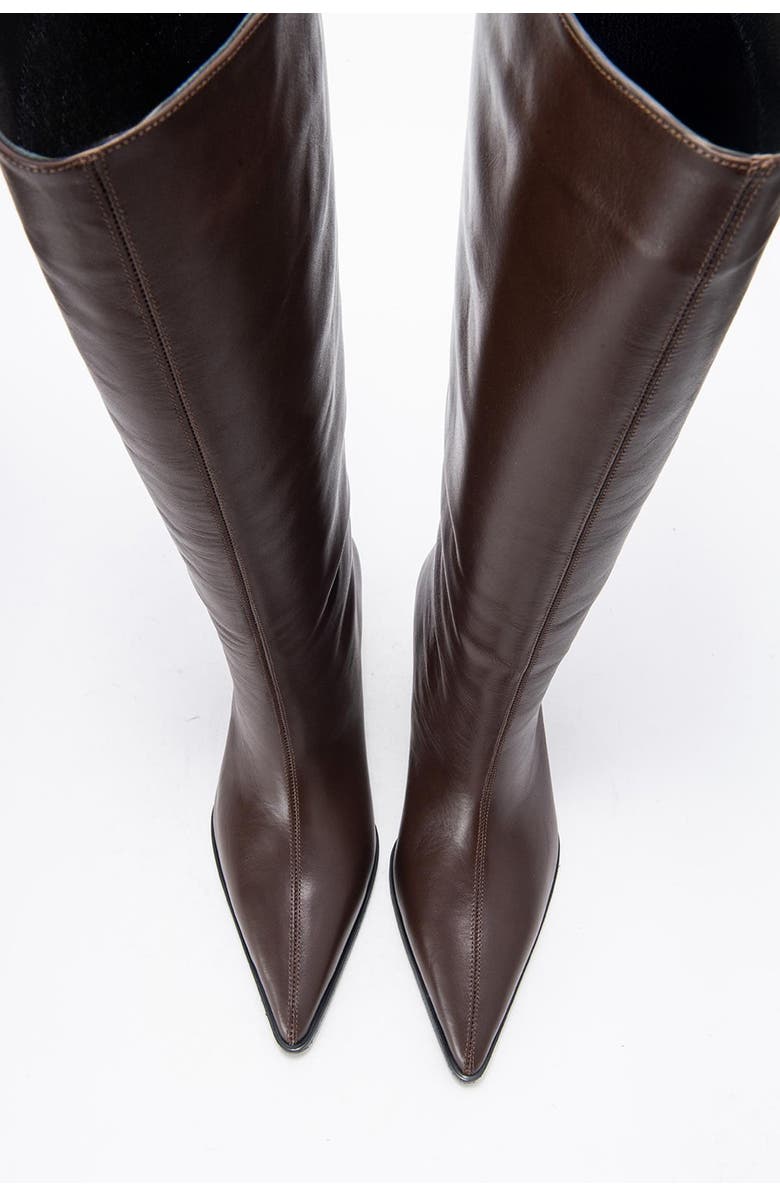 Forever & Always Shoes Siora Leather Knee High Boot, Alternate, color, Brown Leather