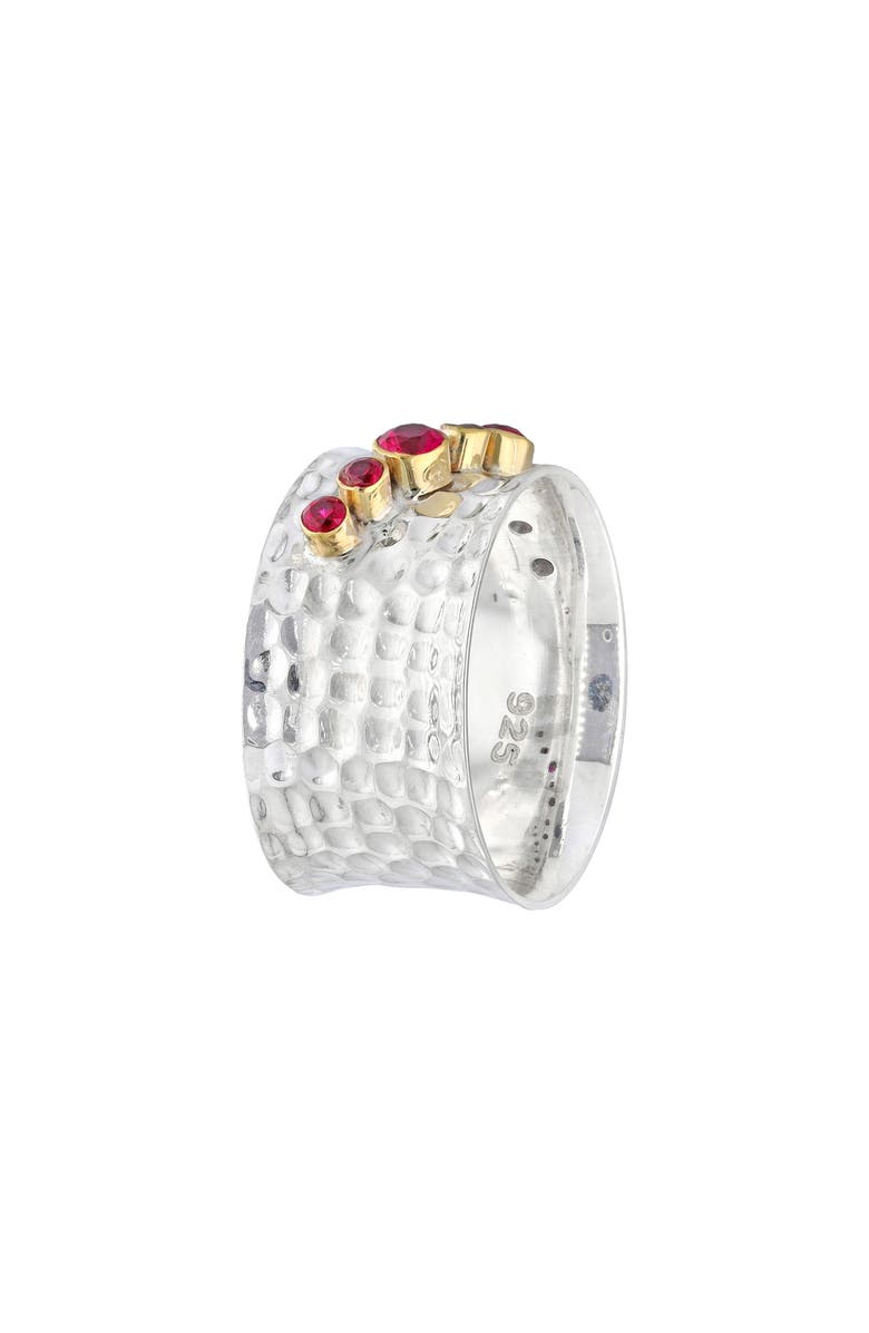 YS GEMS Two-Tone Lab-Grown Ruby Ring, Alternate, color, Pink