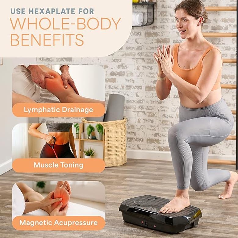 Lifepro HexaPlate Lite, Piattaforma Vibrante Con Agopunti Magnetici Per Fitness E Recupero Muscolare