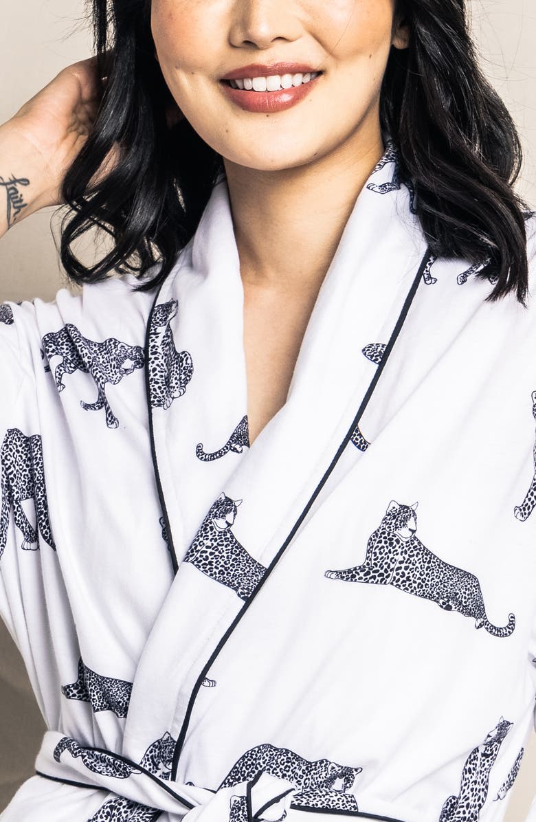 Petite Plume Panthere de Paris Pima Cotton Robe, Alternate, color, White