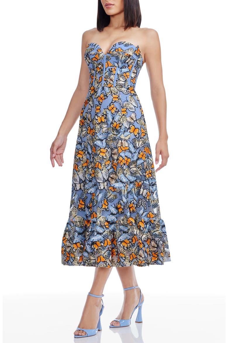 strapless cocktail midi dress Black Midi Dress - Strapless Midi Dress - Midi Cocktail Dress