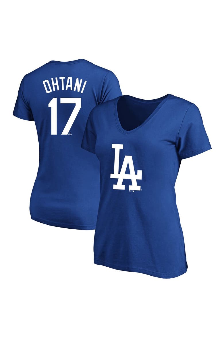 Women's Fanatics Shohei Ohtani Royal Los Angeles Dodgers Plus Size Name & Number T-Shirt, Alternate, color, Royal