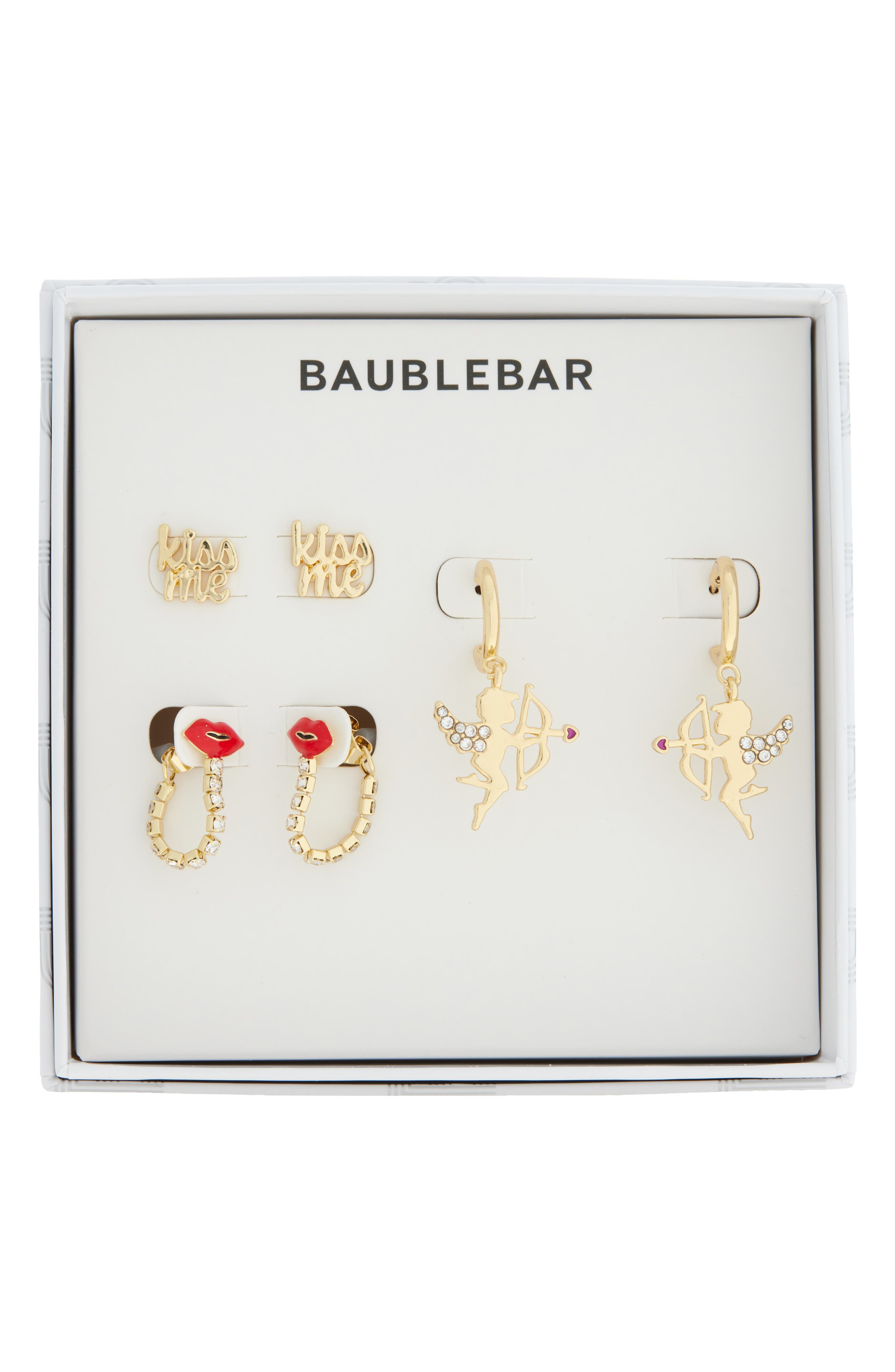 BaubleBar Kiss Me Set of 3 Earrings
