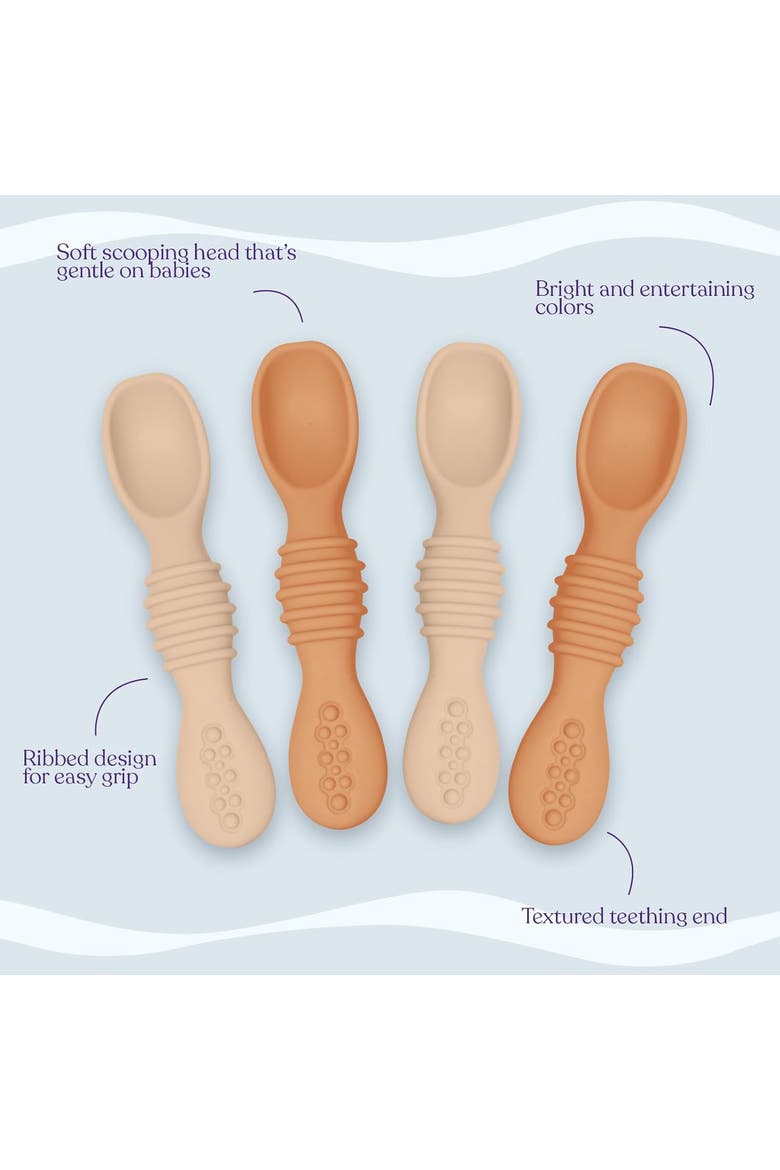 Baby Feeding Spoon Set 4-Piece, Alternate, color, French Beige