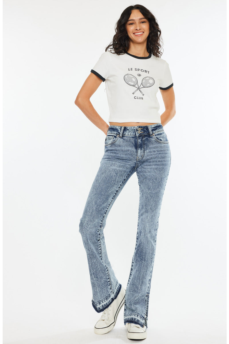 Maizie Mid Rise Bootcut Jeans, Alternate, color, Medium Blue