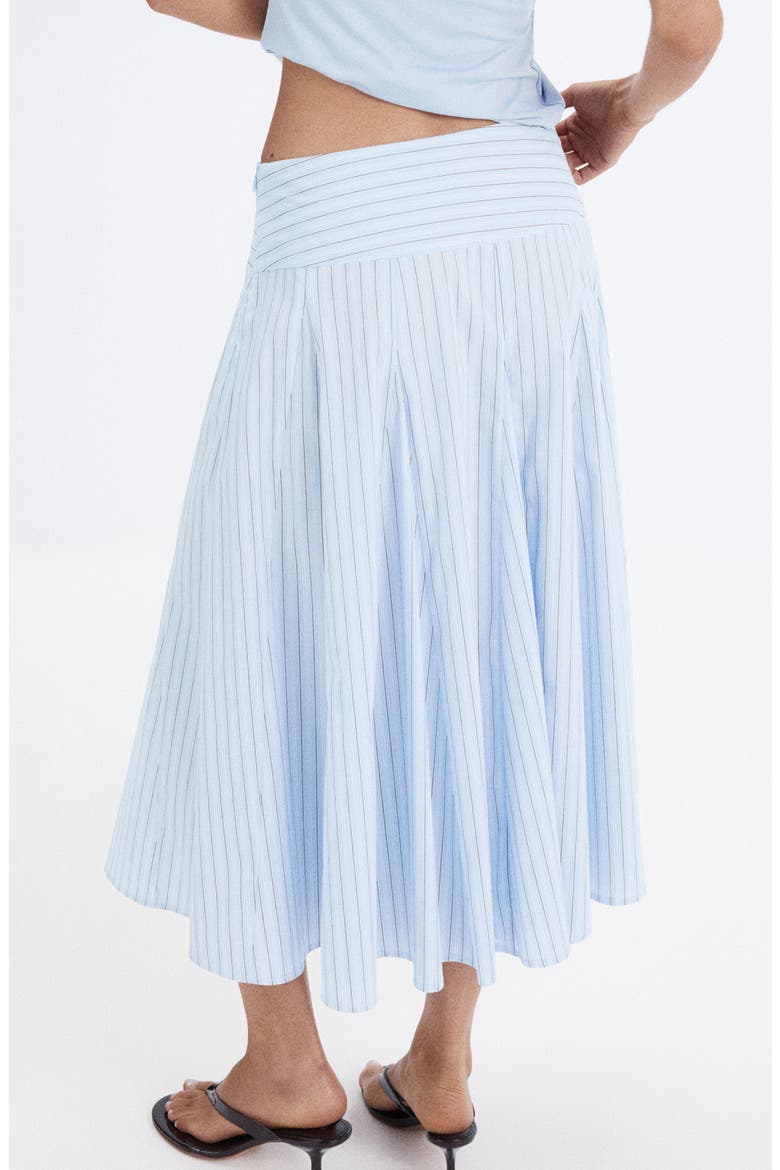 Striped Godet Midi Skirt, Alternate, color, SKY BLUE