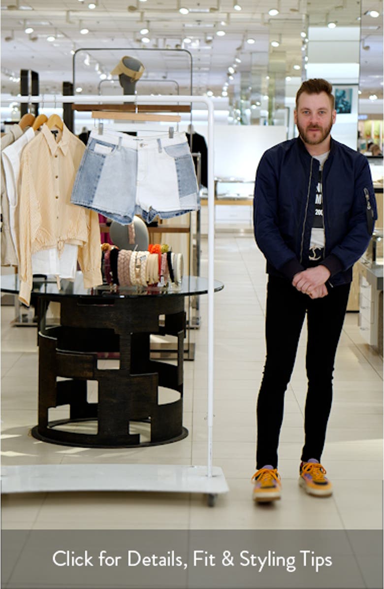 Elsa Patchwork Cut Off Denim Shorts, sales video thumbnail