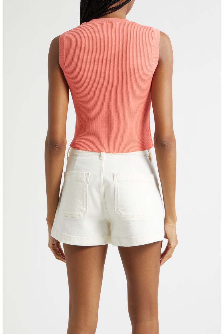 Casey Ring Detail Rib Sweater Vest, Alternate, color, CORAL