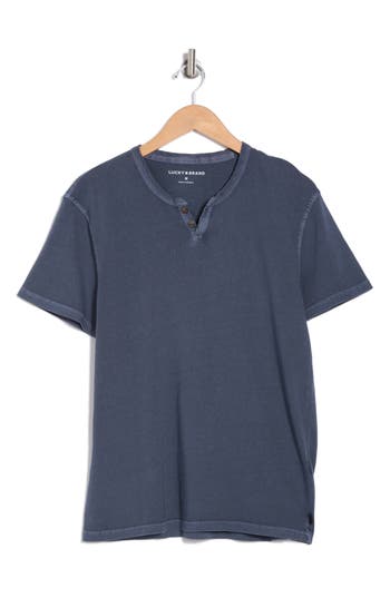 Lucky Brand Burnout Notch Neck T-shirt In Ombre Blue