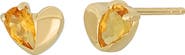 Bony Levy 14K Gold Citrine Heart Stud Earrings