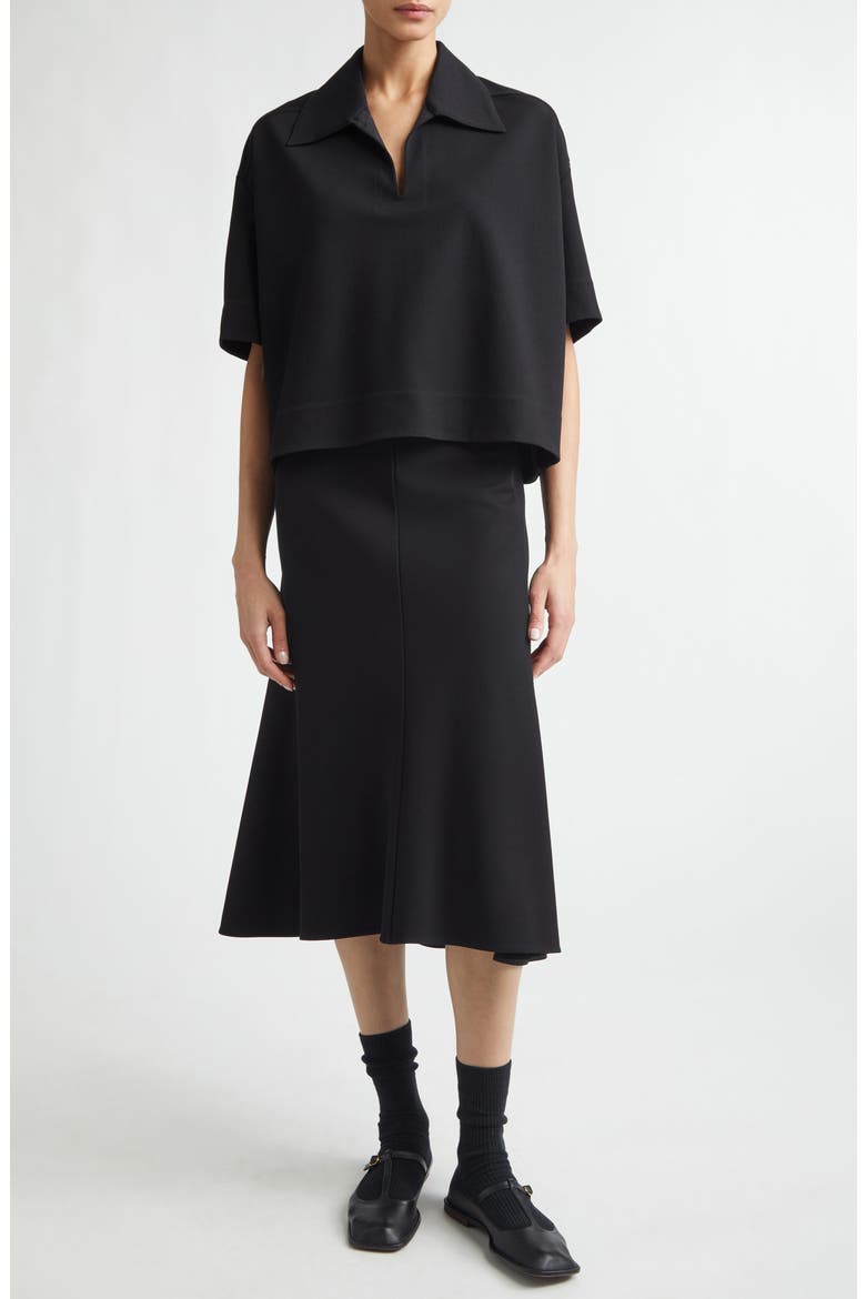 Crop Rib Polo, Alternate, color, BLACK