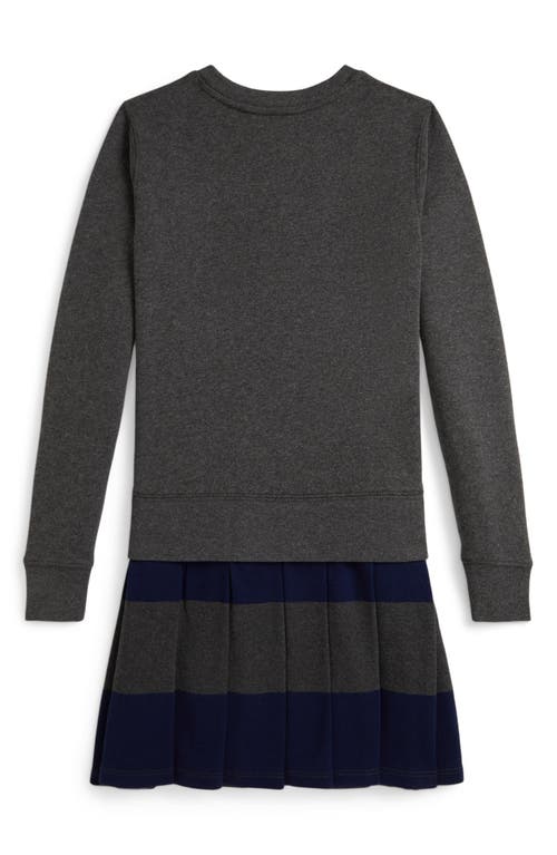 Polo Ralph Lauren Crew-neck Pleated Dress In Blue