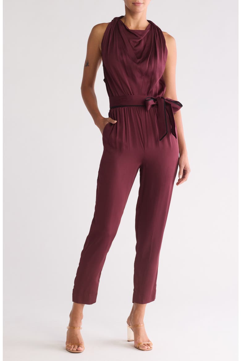 Frida Sleeveless Jumpsuit, Main, color, BURGUNDY