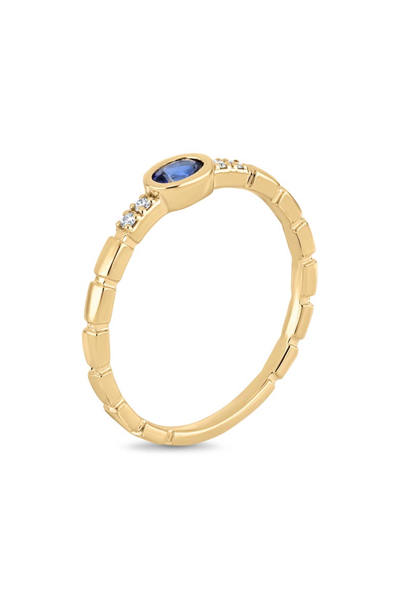 18K Gold El Mar Gemstone and Natural Diamond Stackable Ring, Alternate, color, 18K YG/ DIAMOND/ SAPPHIRE