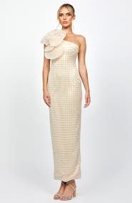 Bariano Dalylah One Shoulder Statement Midaxi