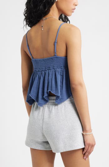 Lace & Cotton Gauze Babydoll Camisole