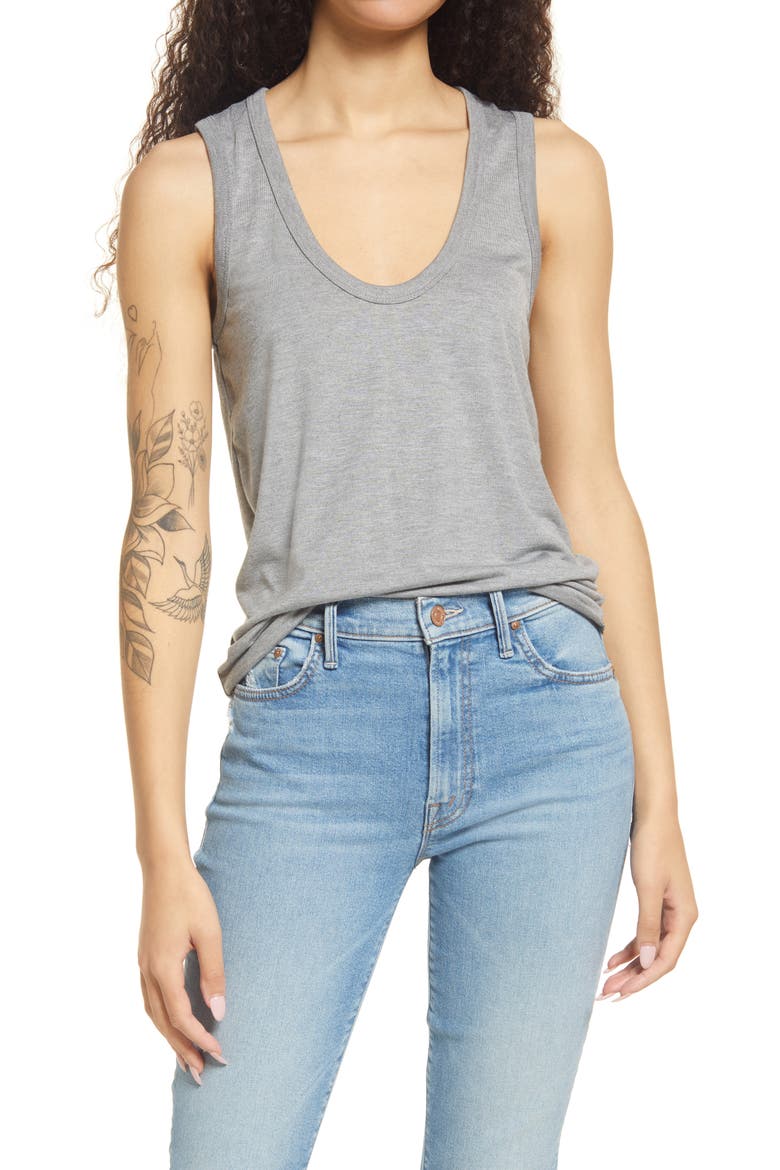 U-Neck Tank, Main, color, GREY