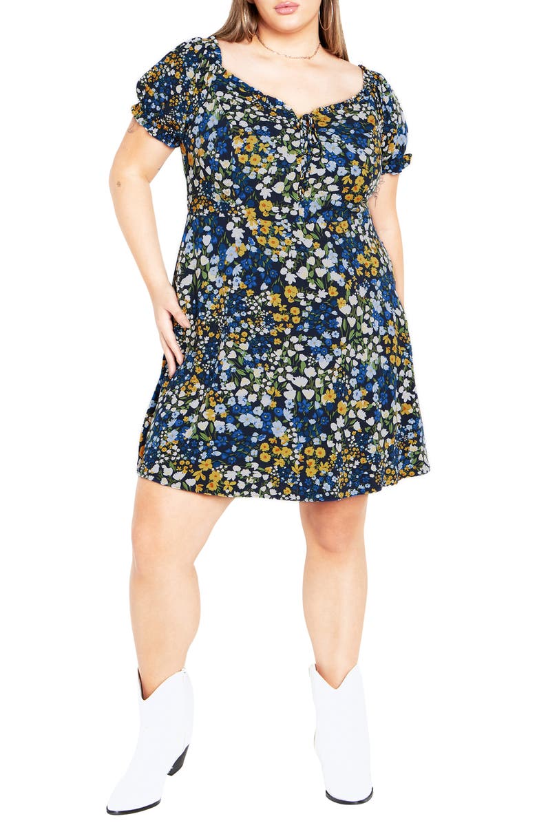 City Chic Allie Floral Dress, Main, color, 