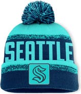 FANATICS Men's Fanatics Deep Sea Blue/Light Blue Seattle Kraken Fundamentals Thrive Cuffed Knit Hat with Pom