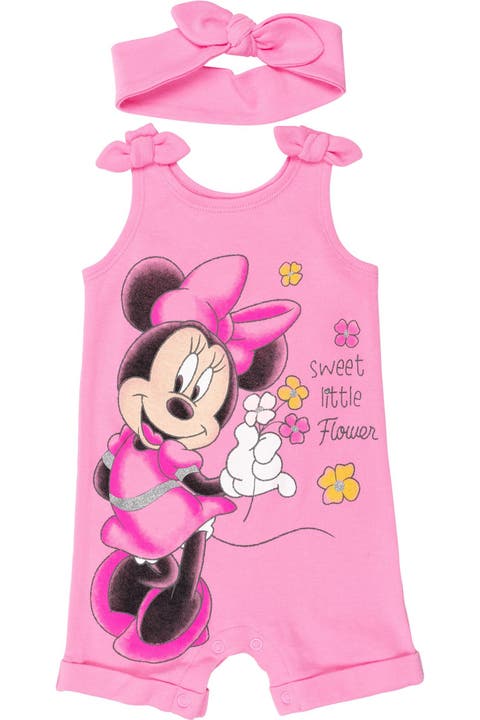 Minnie Mouse Sleeveless Romper and Headband Set