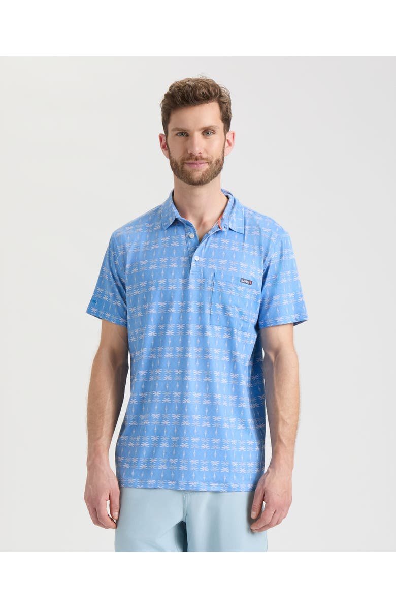 Salt Life Mirrored Grove SLX Performance Polo, Main, color, Chambray
